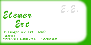 elemer ert business card